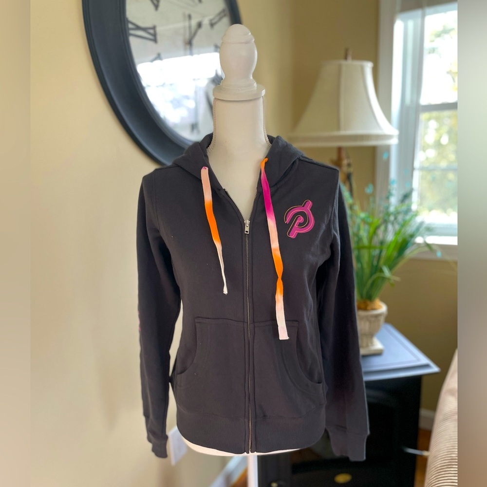 Peloton Gray and Pink Zip Up Hoodie